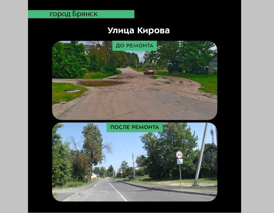 В Брянске капитально отремонтировали автодорогу по улице Кирова